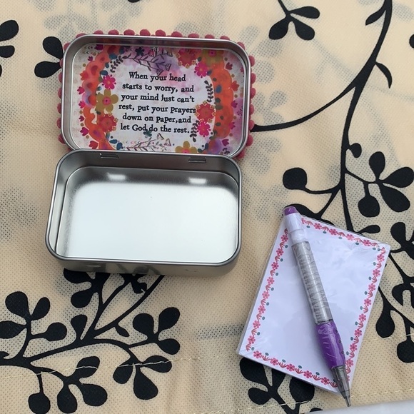 New mini Prayer box Floral inspirational message gift pink - Picture 4 of 6